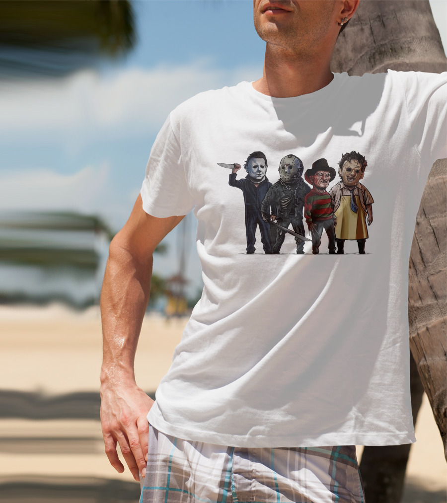 Summer Men MYERRS Michaell Halloween Horror Movie Characters Icons T-Shirt