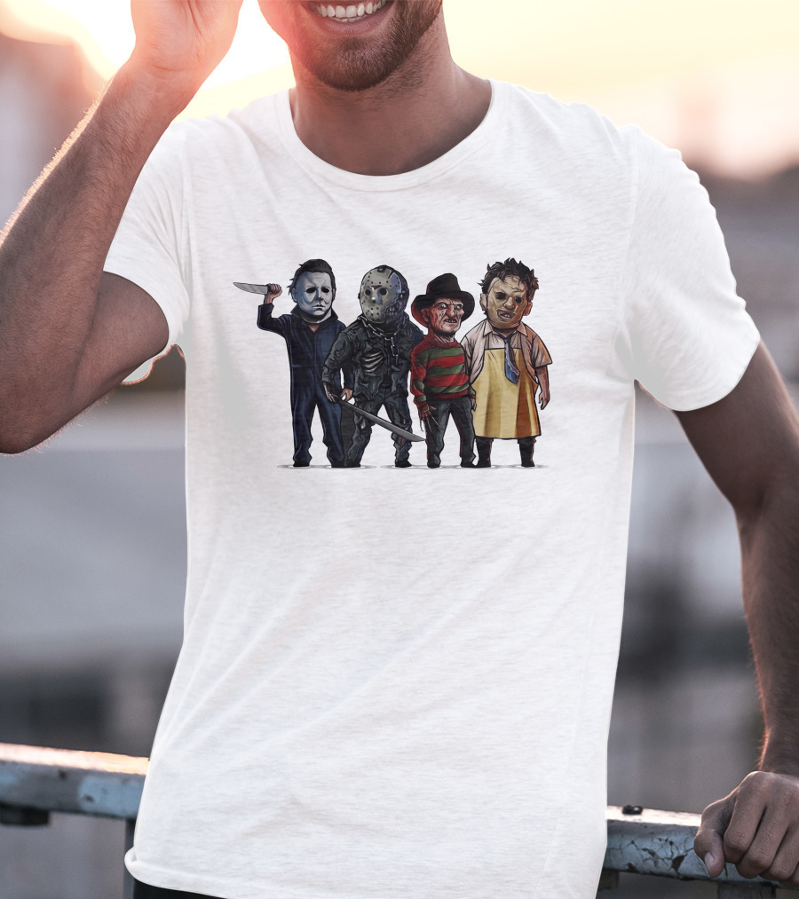 Summer Men MYERRS Michaell Halloween Horror Movie Characters Icons T-Shirt