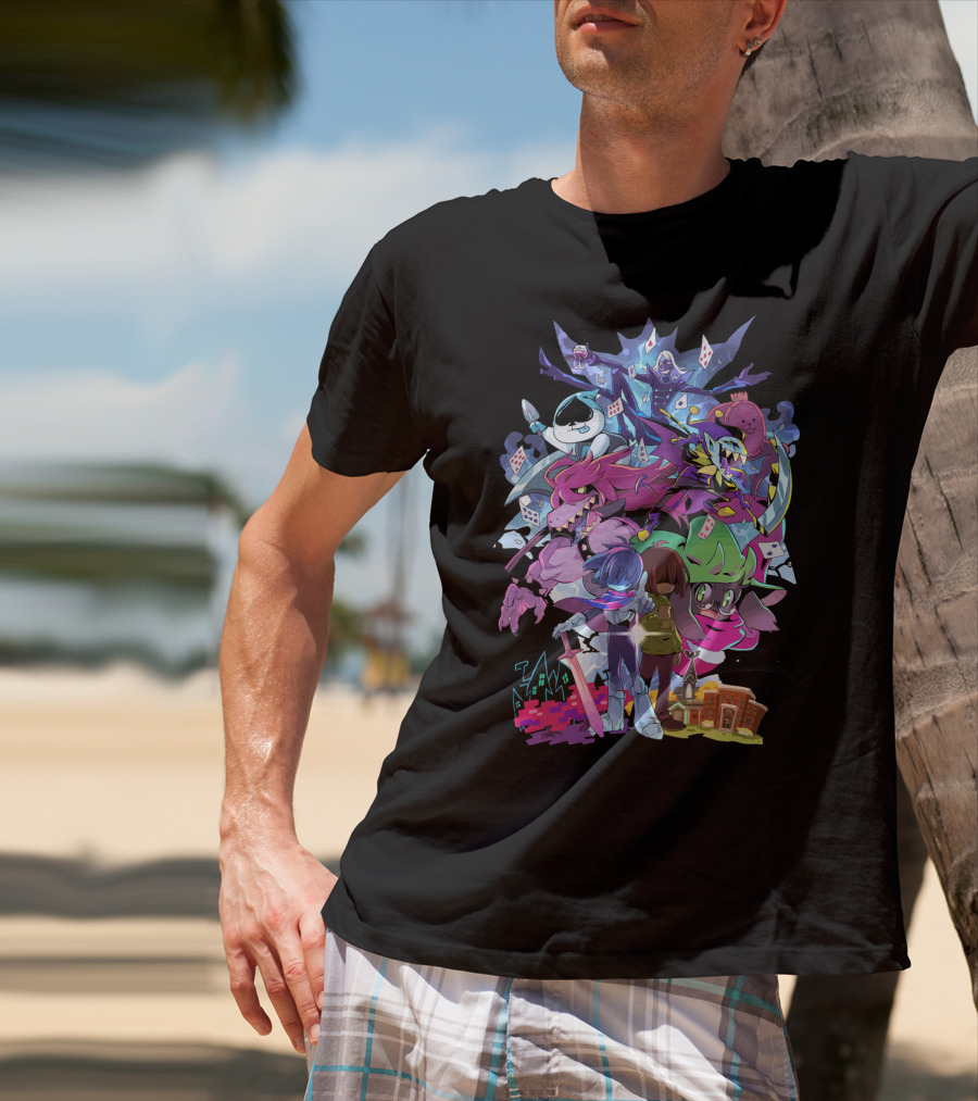 Deltarune Cast And Colorful Adventure Scene T-Shirt