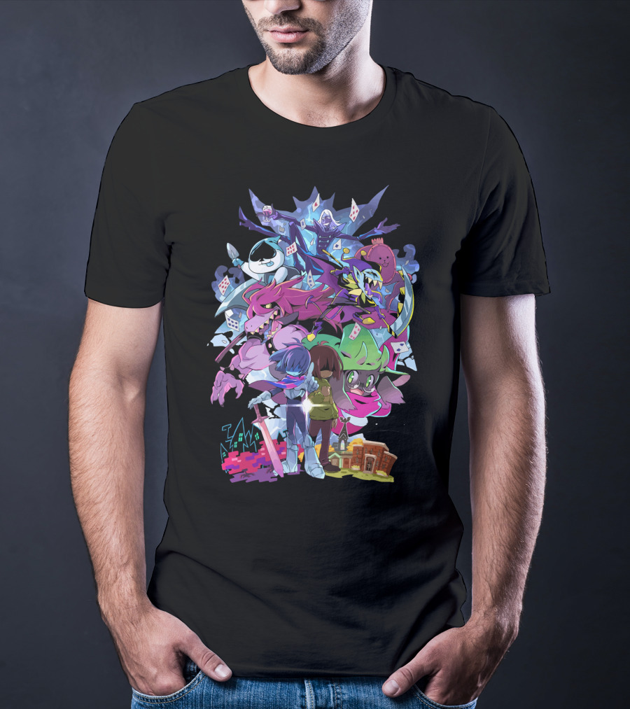 Deltarune Cast And Colorful Adventure Scene T-Shirt