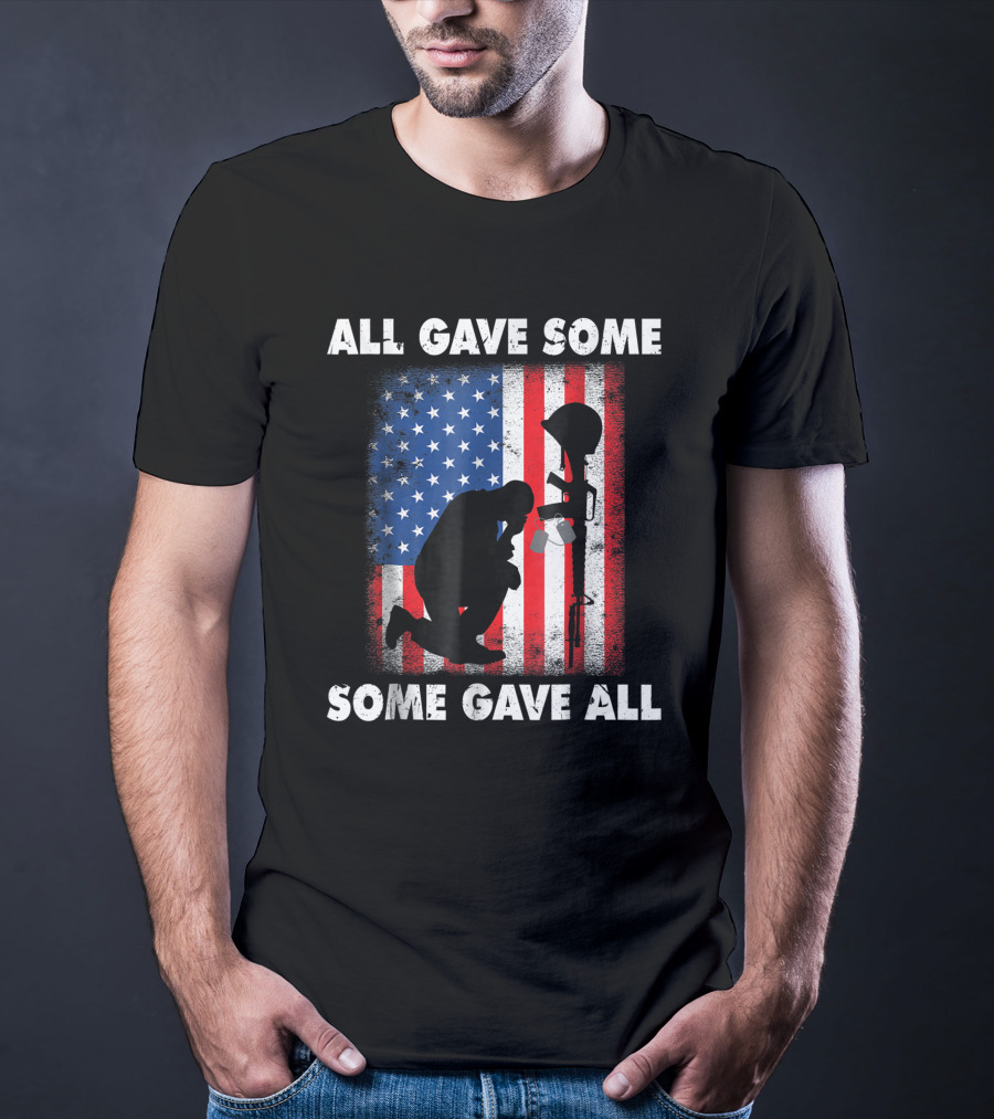 All Gave Some Some Gave All Veteran Memorial Day USA Flag T-Shirt