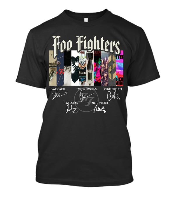 Foo Fighters Dave Grohl Taylor Hawkins Chris Shiflett Pat Smear Nate Mendel Album Covers T-Shirt