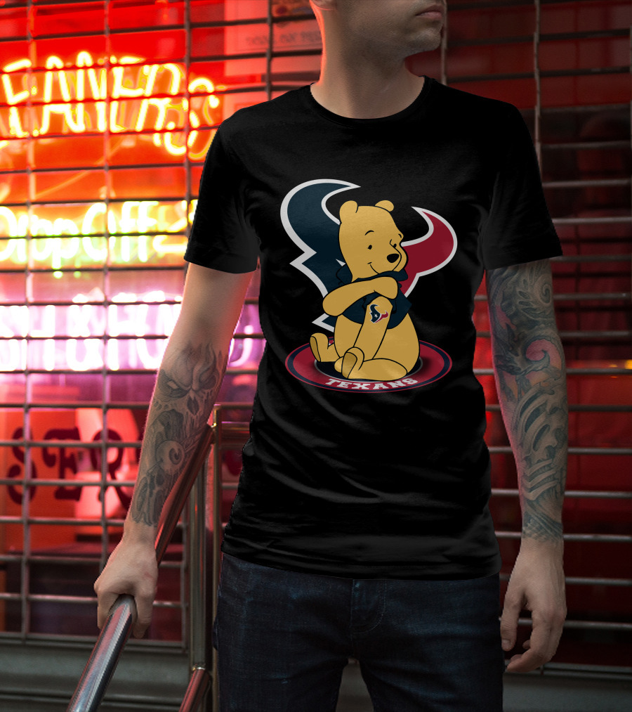 Pooh Texans Houston Logo Bears Football T-Shirt