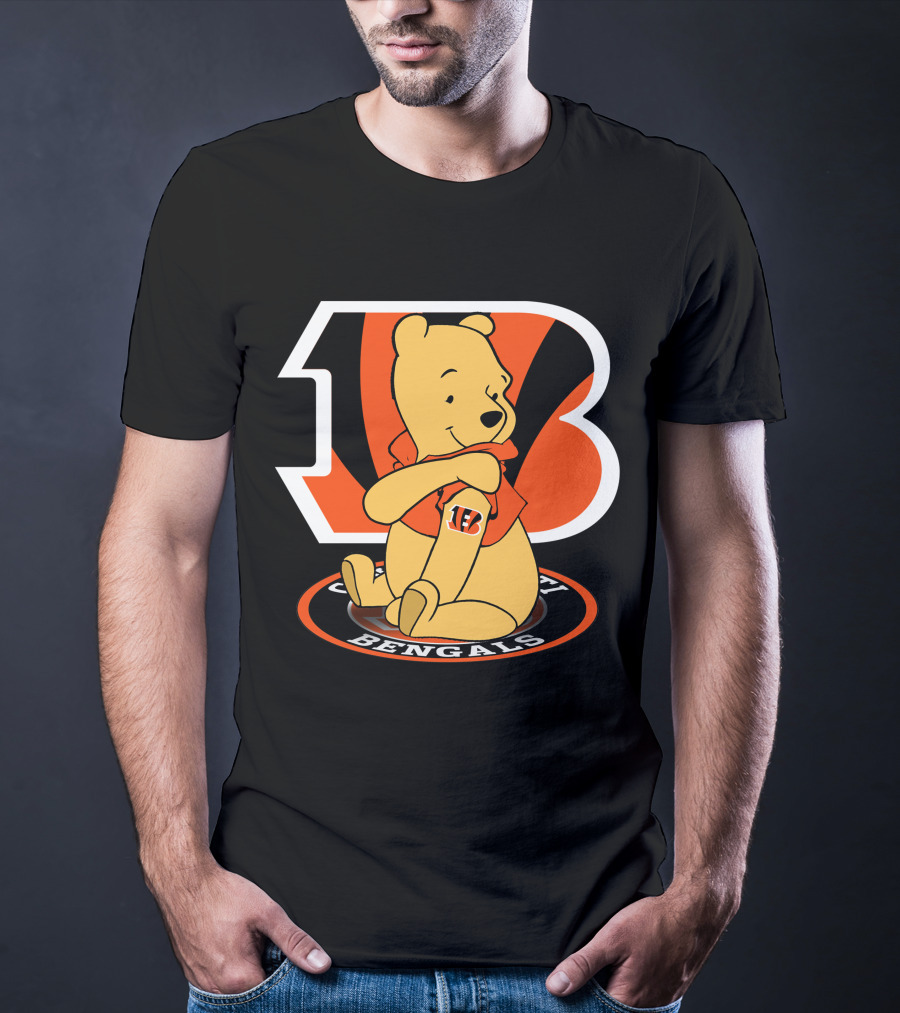 Cincinnati Bengals Pooh Football Crossover T-Shirt