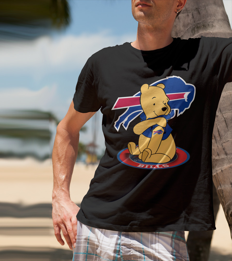 Pooh Bills Buffalo Bills Crossover Featuring Iconic Bear T-Shirt