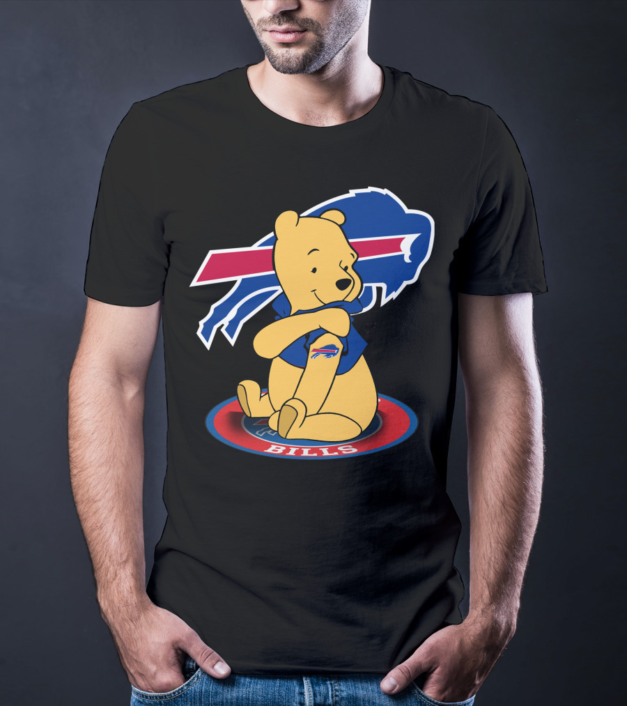 Pooh Bills Buffalo Bills Crossover Featuring Iconic Bear T-Shirt