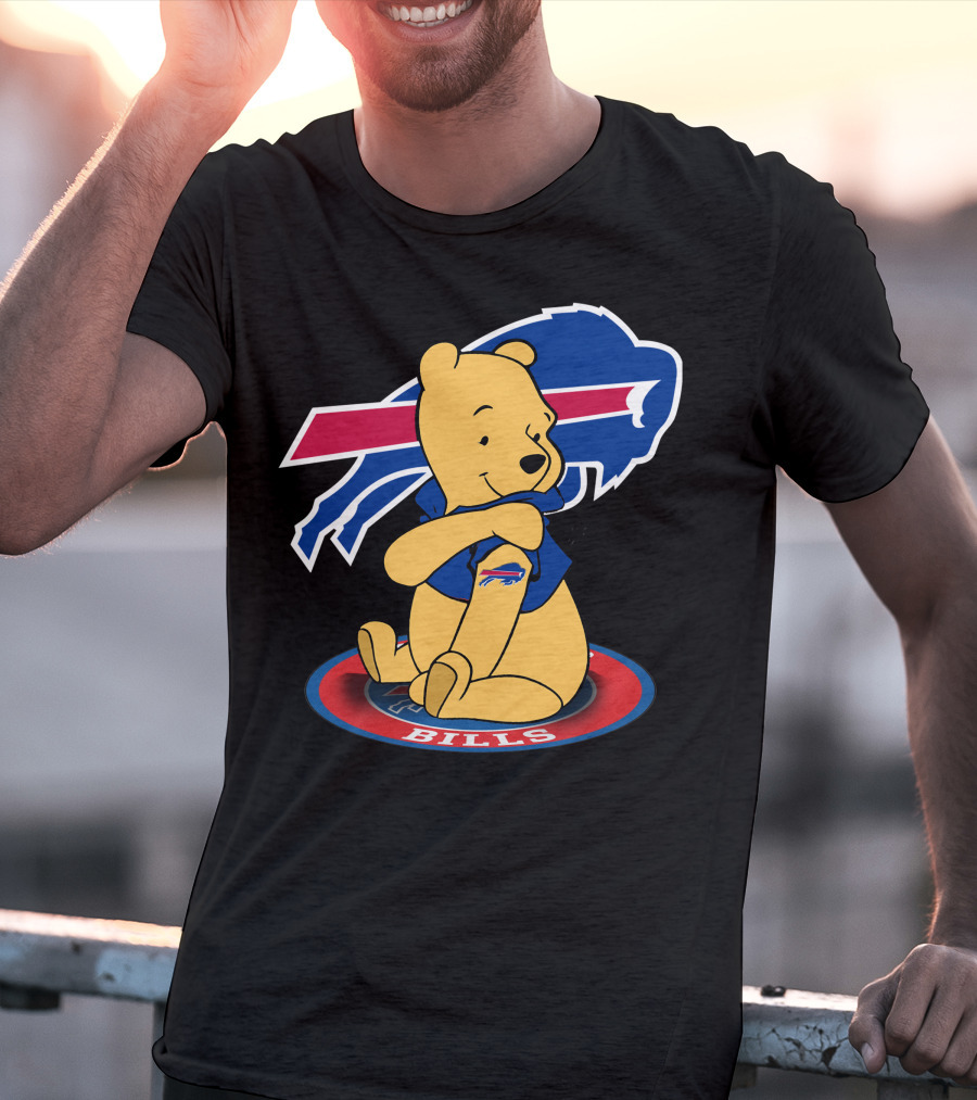 Pooh Bills Buffalo Bills Crossover Featuring Iconic Bear T-Shirt