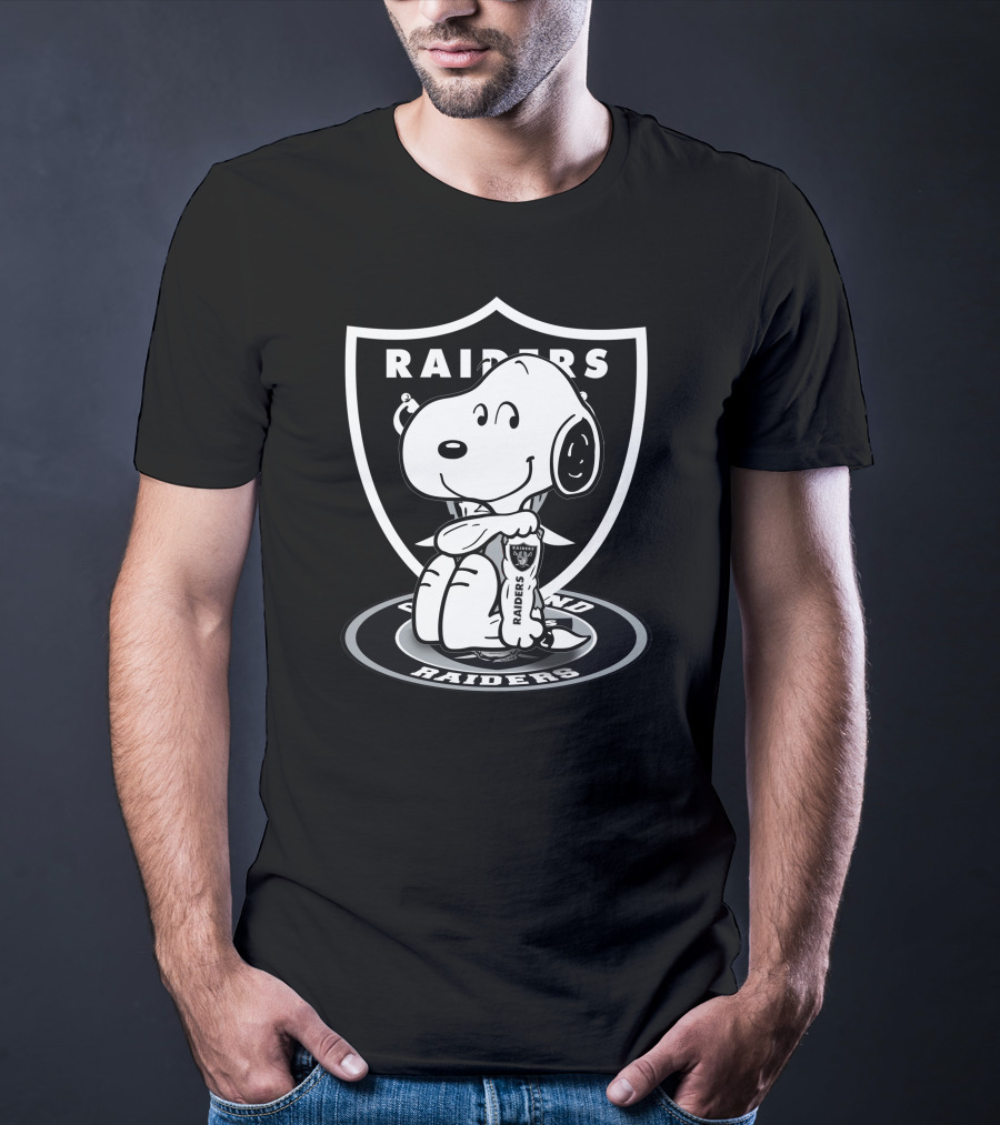 Snoopy Raiders Oakland Raiders Football NFL Peanuts Crossover T-Shirt