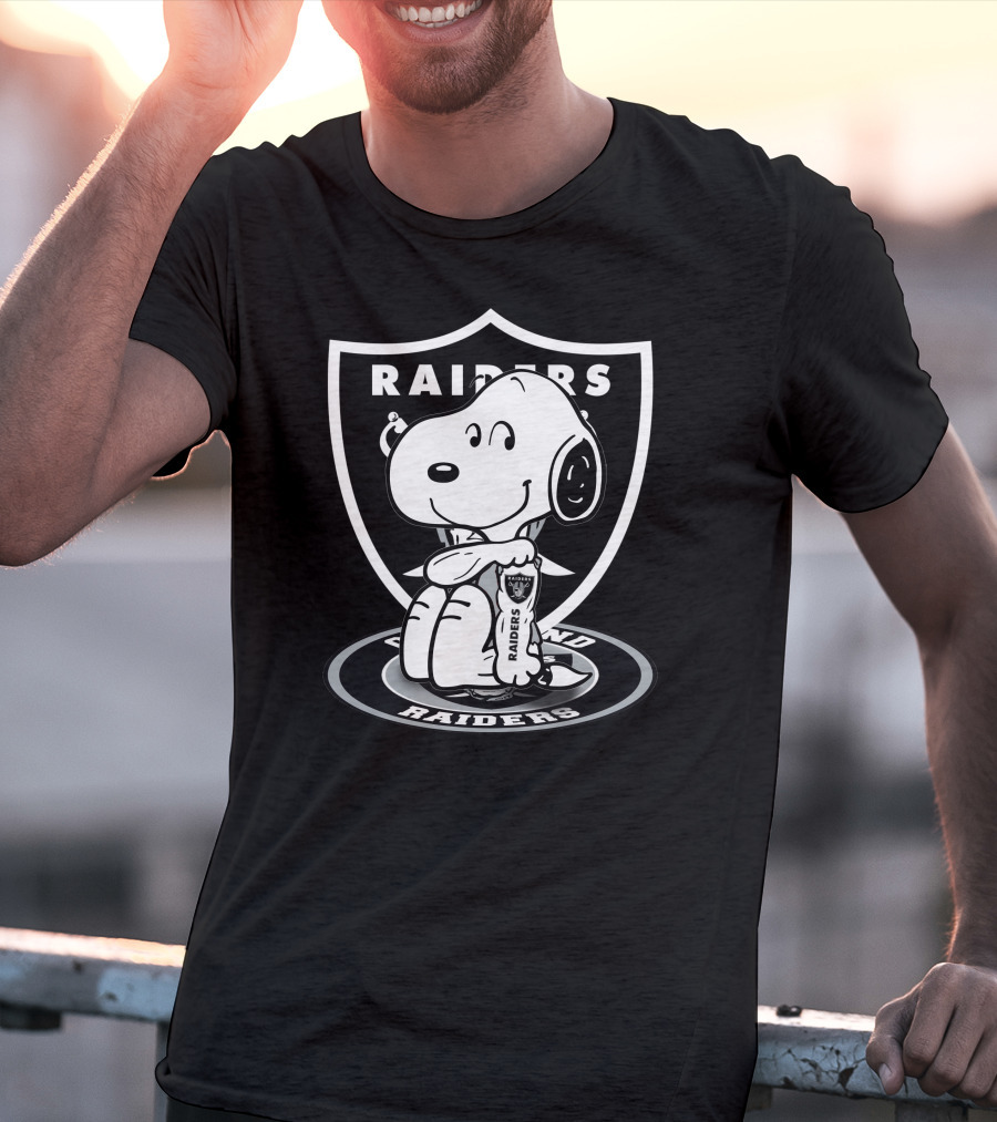 Snoopy Raiders Oakland Raiders Football NFL Peanuts Crossover T-Shirt