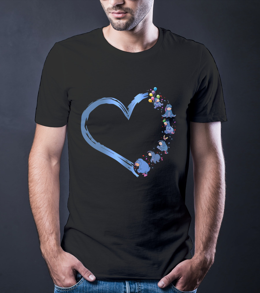Eeyore Heart Balloons Friendship Mood T-Shirt