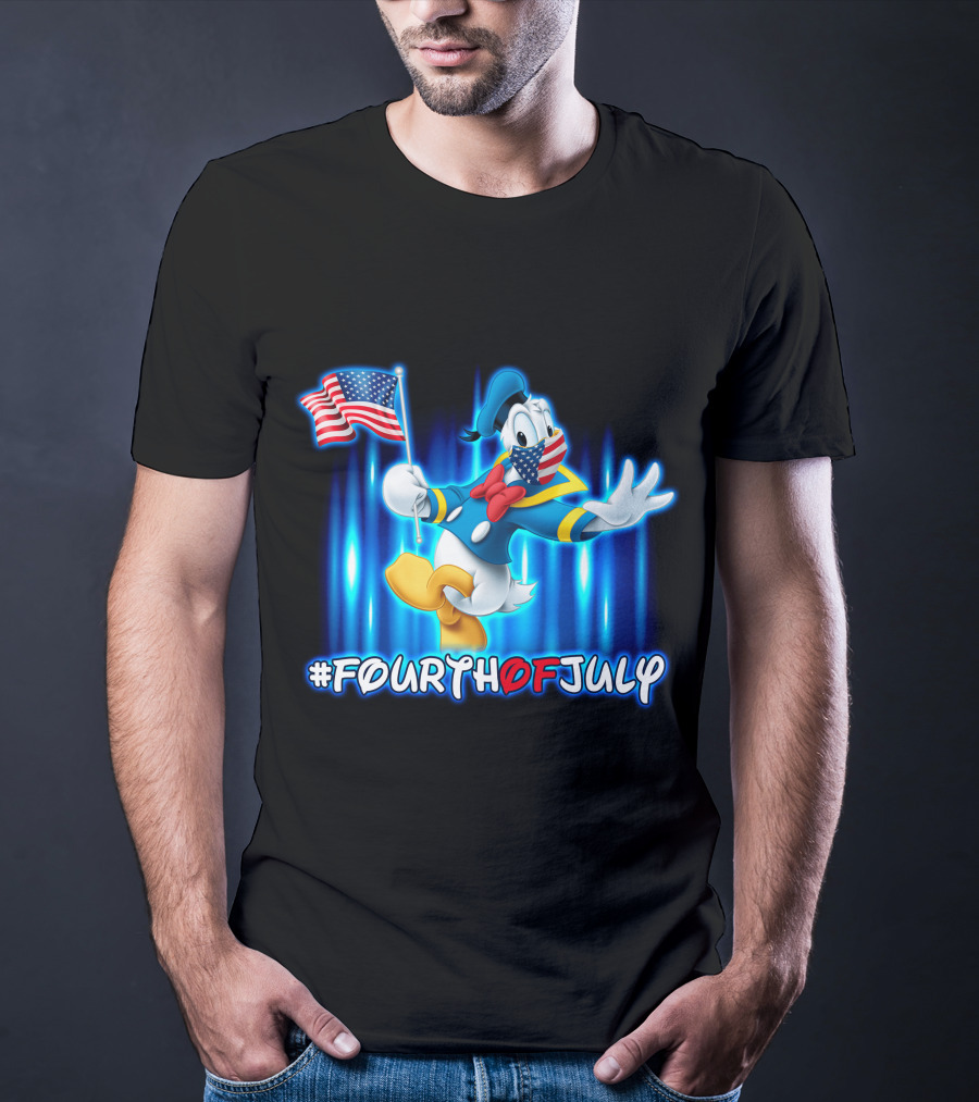 Donald Duck #FourthOfJuly American Flag T-Shirt