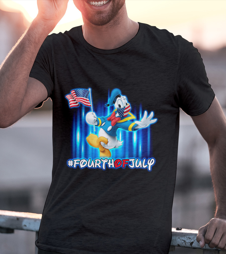 Donald Duck #FourthOfJuly American Flag T-Shirt