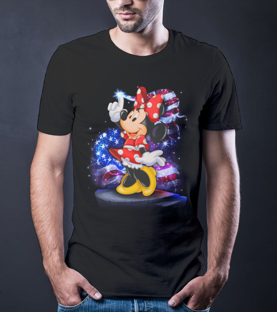 Minnie Mouse July Patriotic Bling T-Shirt
