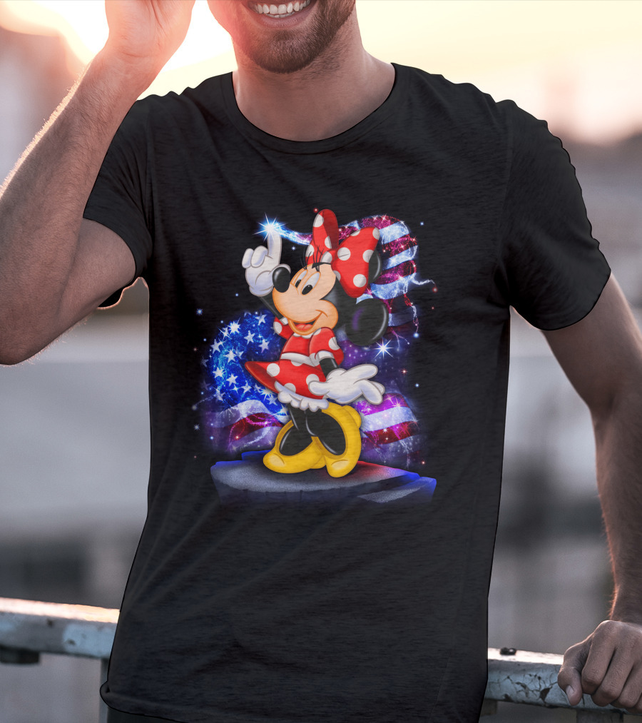 Minnie Mouse July Patriotic Bling T-Shirt