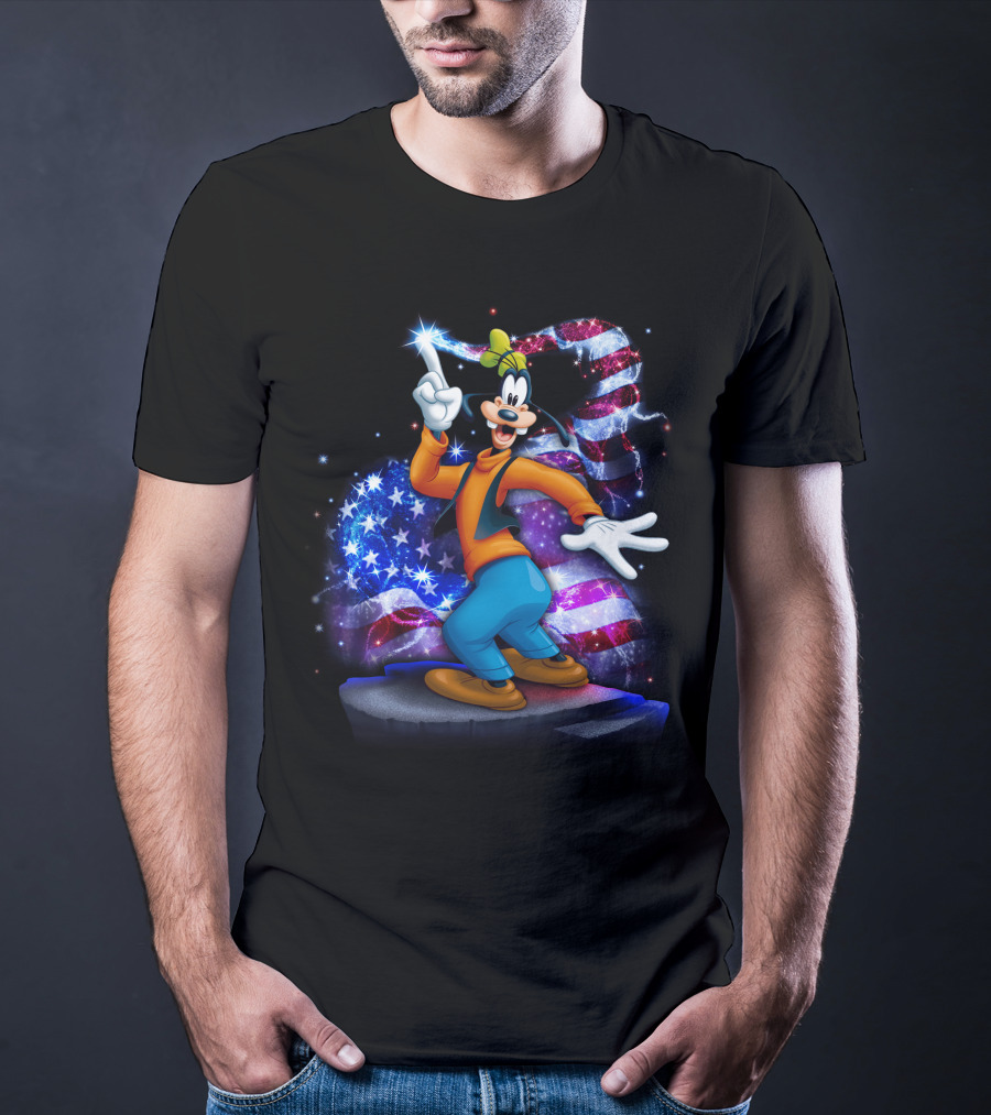Goofy Bling July American Flag T-Shirt