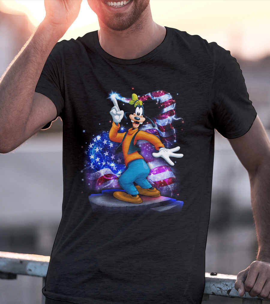 Goofy Bling July American Flag T-Shirt
