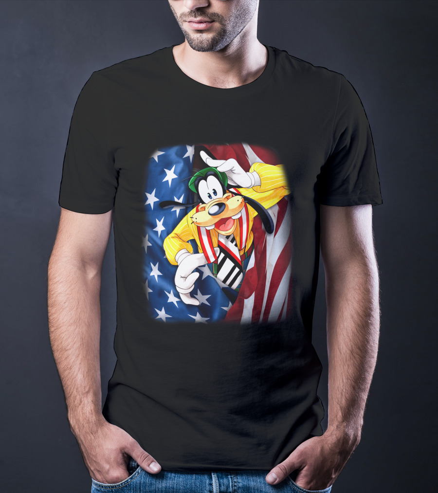 Goofy American Flag Fourth Of July T-Shirt