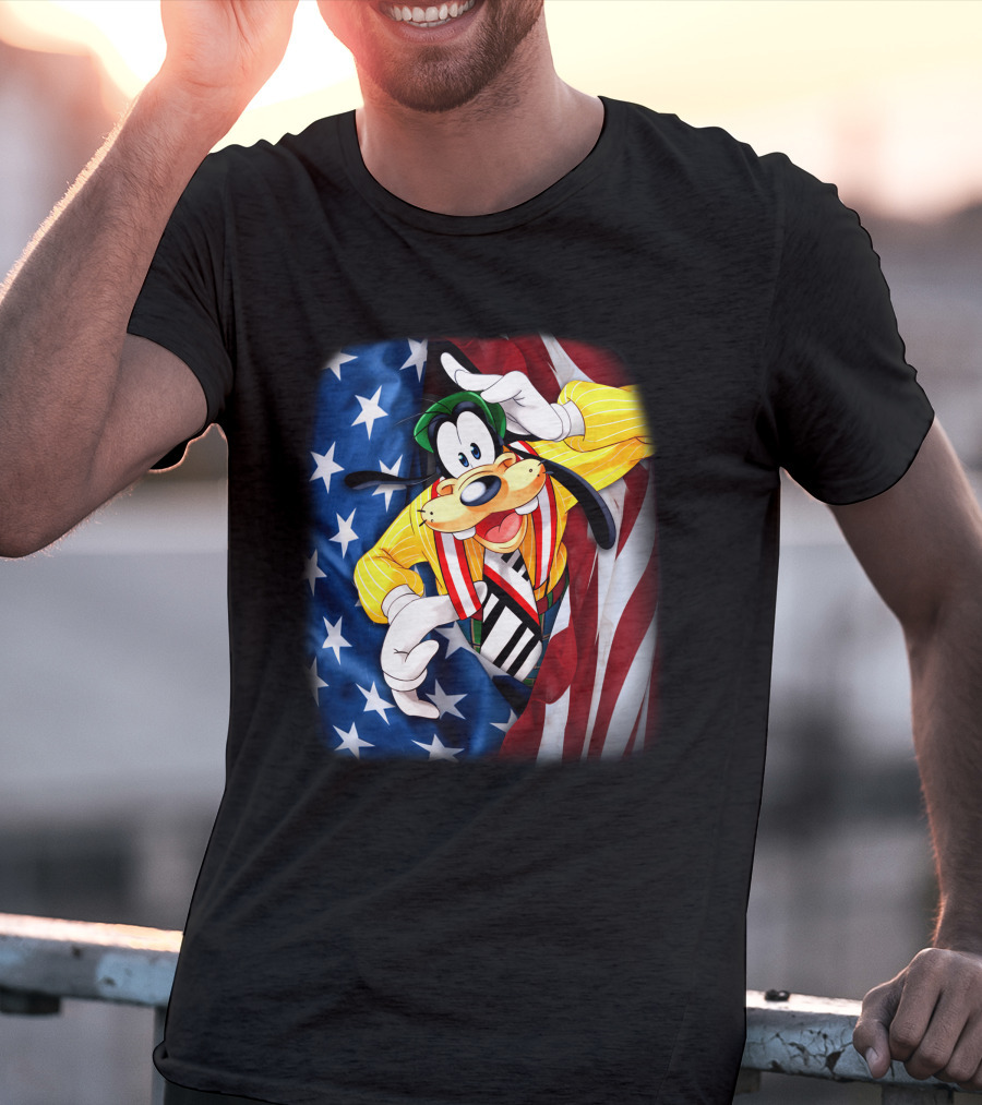 Goofy American Flag Fourth Of July T-Shirt