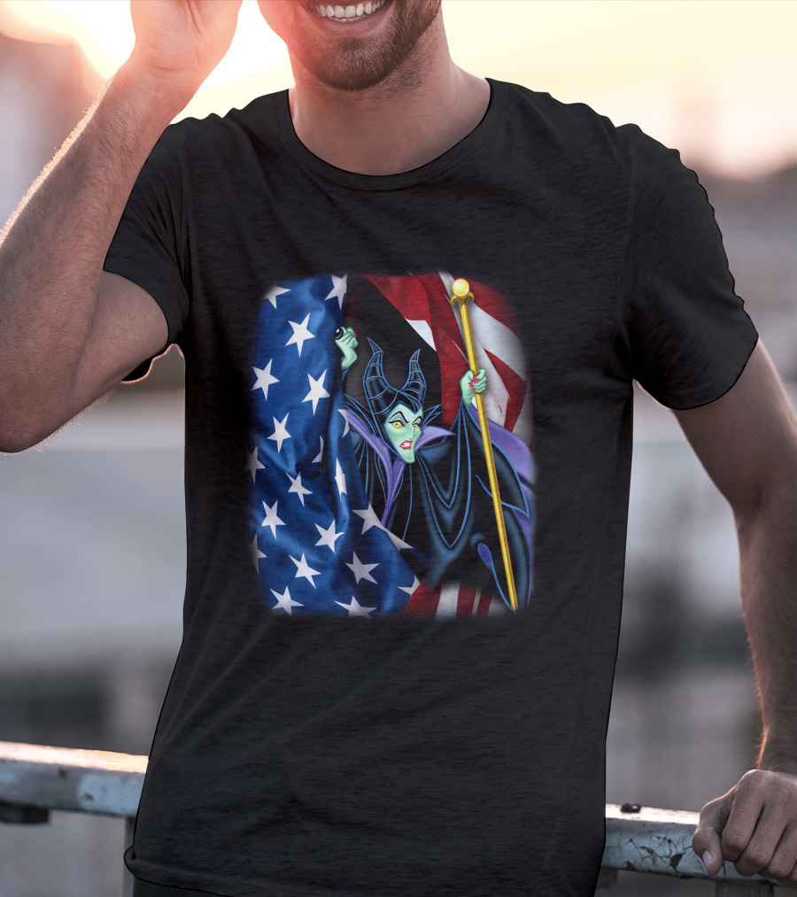 Maleficent Holding Scepter With American Flag Fourth Of July T-Shirt