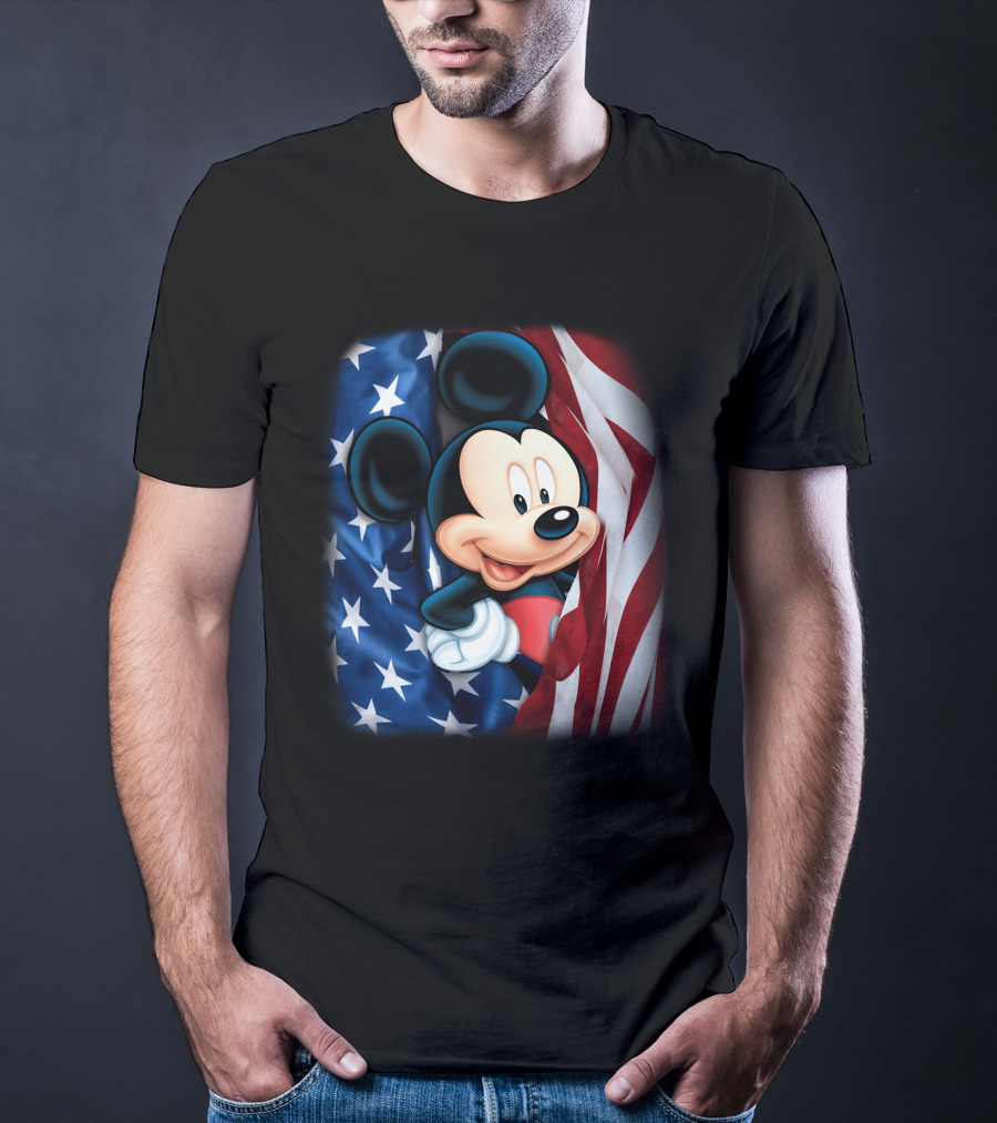 Mickey Mouse American Flag Fourth Of July T-Shirt