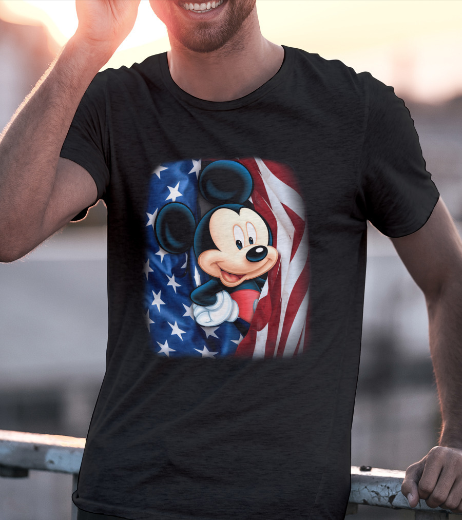 Mickey Mouse American Flag Fourth Of July T-Shirt