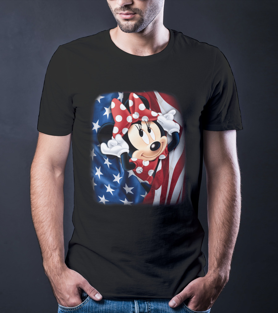 Minnie Mouse Stars And Stripes Fourth Of July T-Shirt