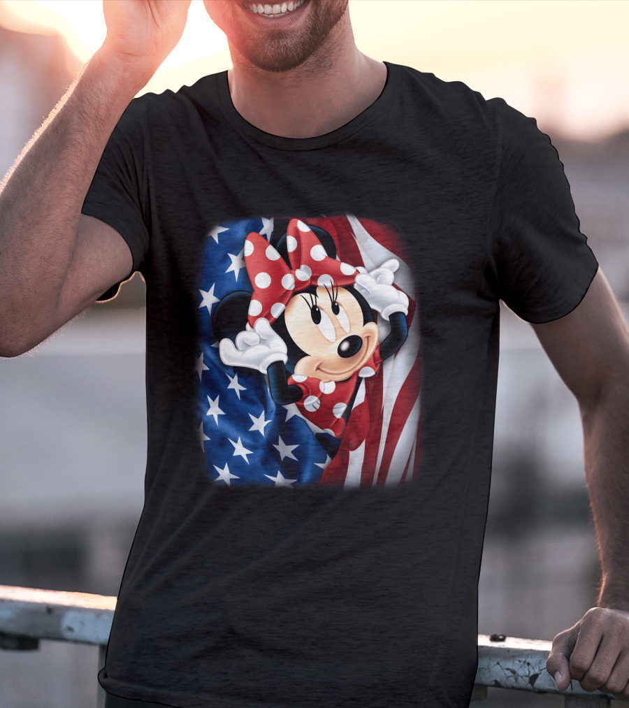 Minnie Mouse Stars And Stripes Fourth Of July T-Shirt