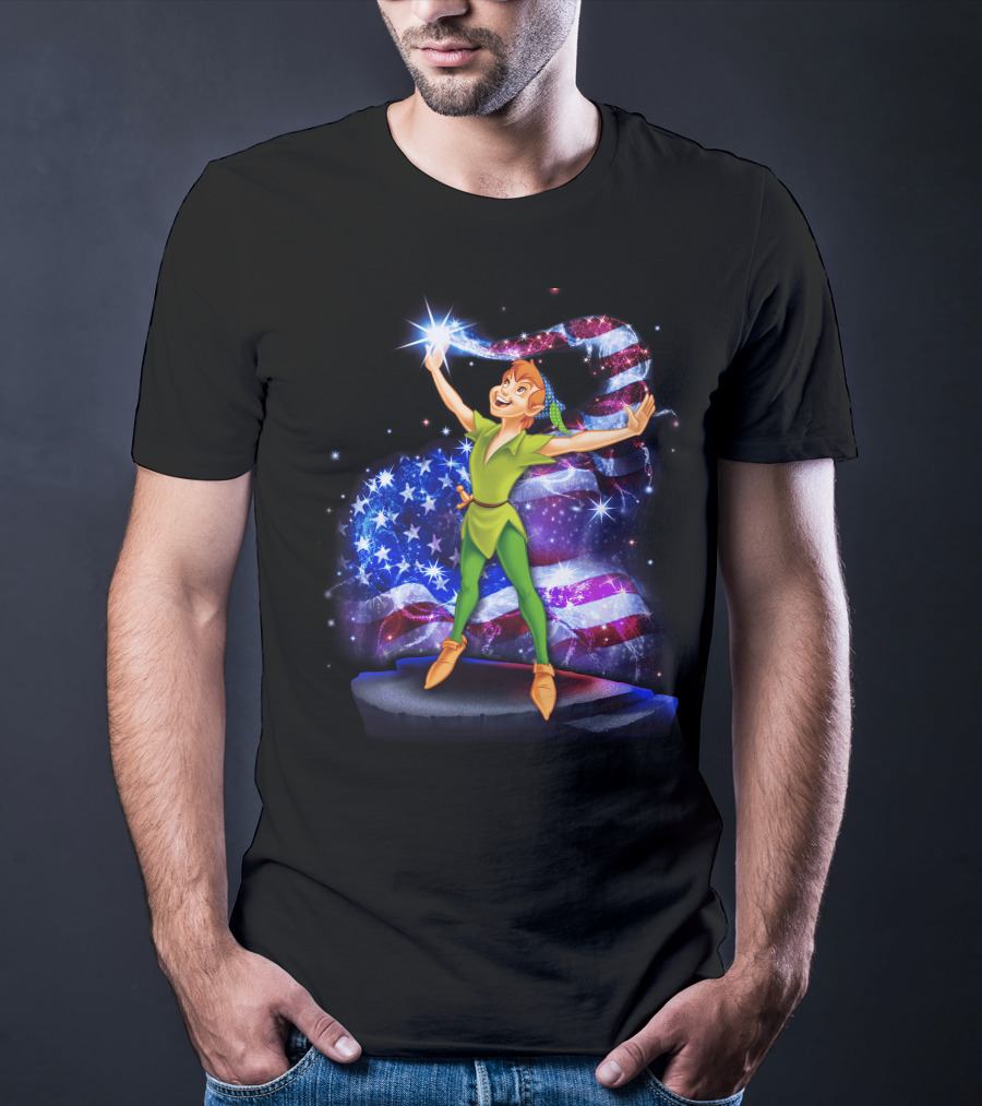 Peter Pan Bling USA Flag July T-Shirt