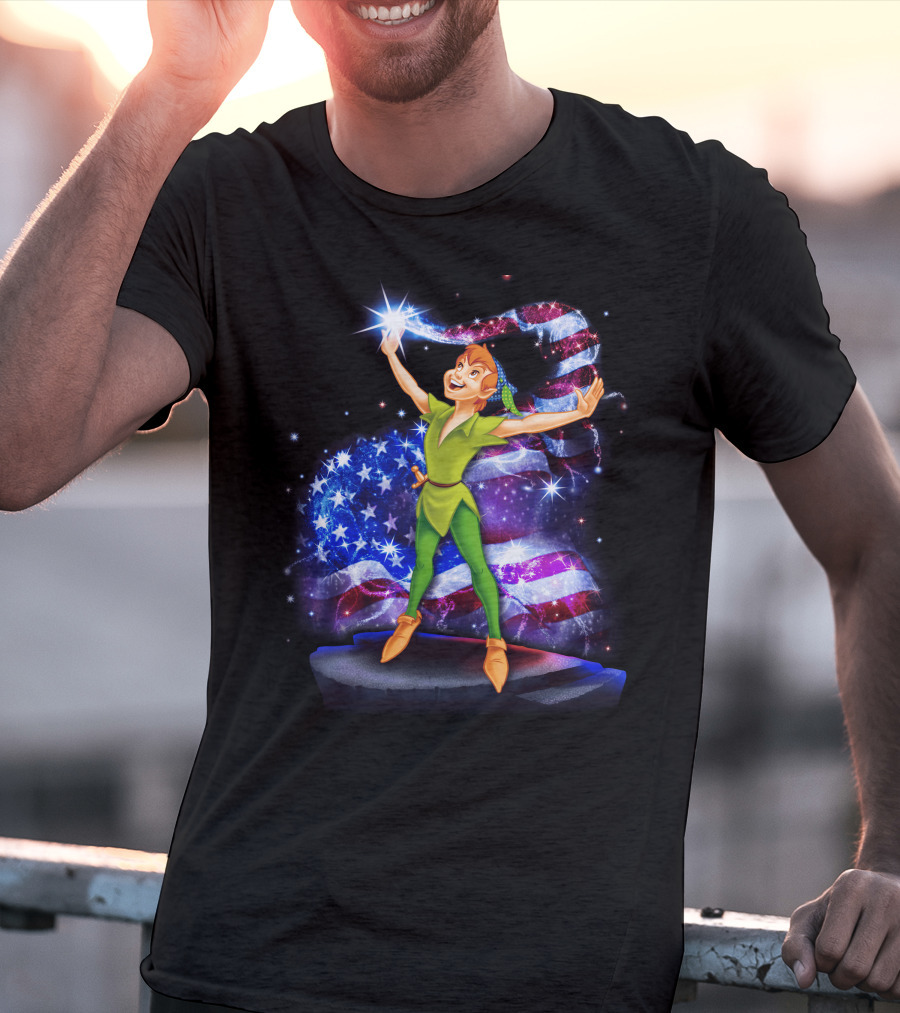 Peter Pan Bling USA Flag July T-Shirt