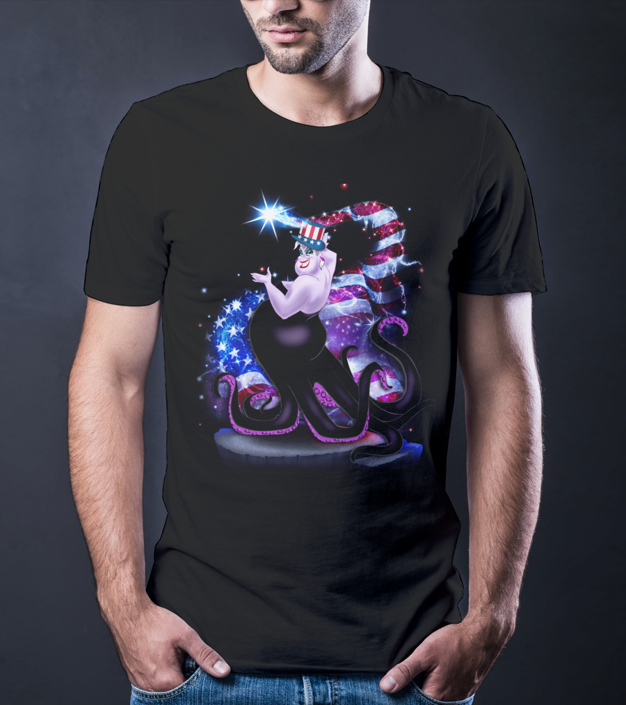 Ursula American Flag Patriotic Bling July T-Shirt