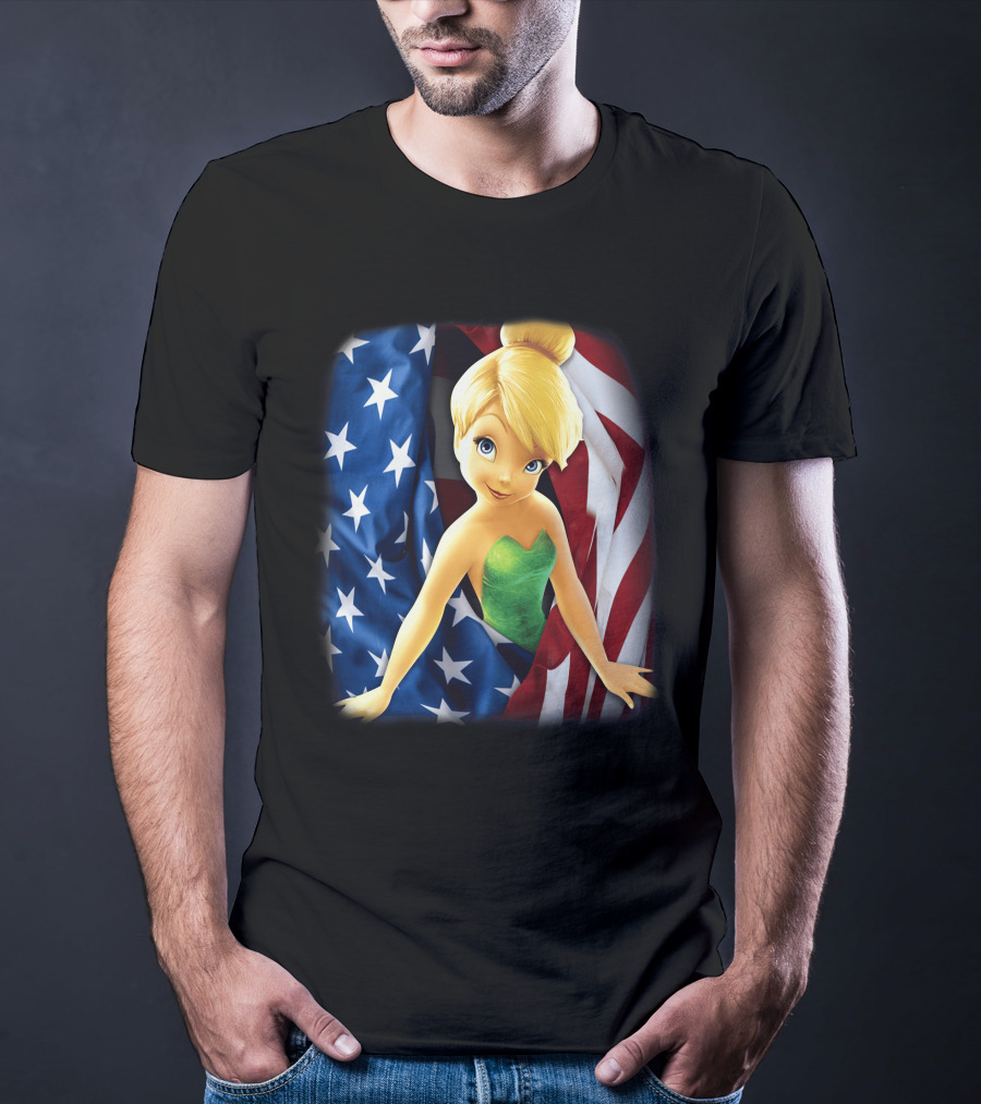 Tinkerbell American Flag Fourth Of July T-Shirt