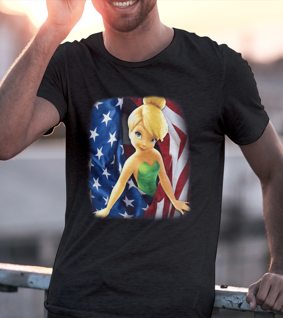 Tinkerbell American Flag Fourth Of July T-Shirt