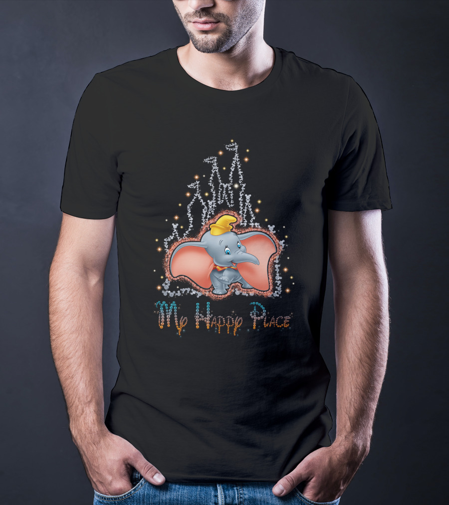 Dumbo My Happy Place Sparkling Castle Scene T-Shirt