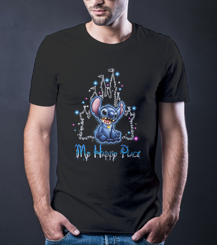 Stitch My Happy Place Disney Castle Magic T-Shirt