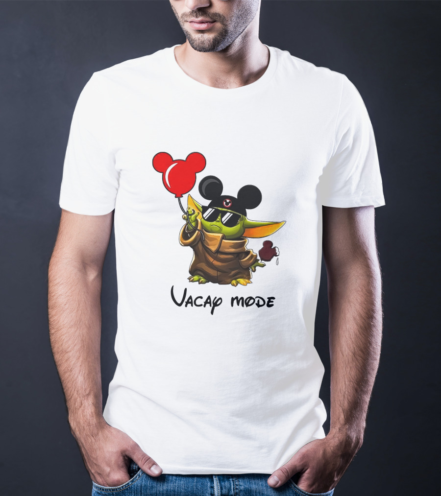 Mickey Ears Baby Yoda Vacay Mode Fun Balloon T-Shirt