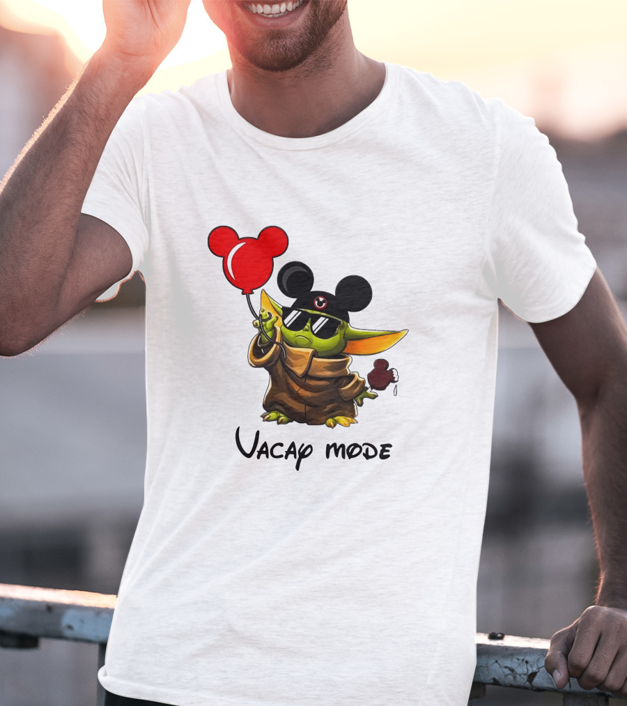 Mickey Ears Baby Yoda Vacay Mode Fun Balloon T-Shirt