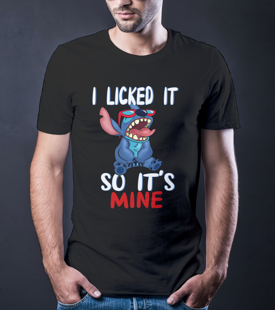 I Licked It So It's Mine Stitch Red Sunglasses T-Shirt