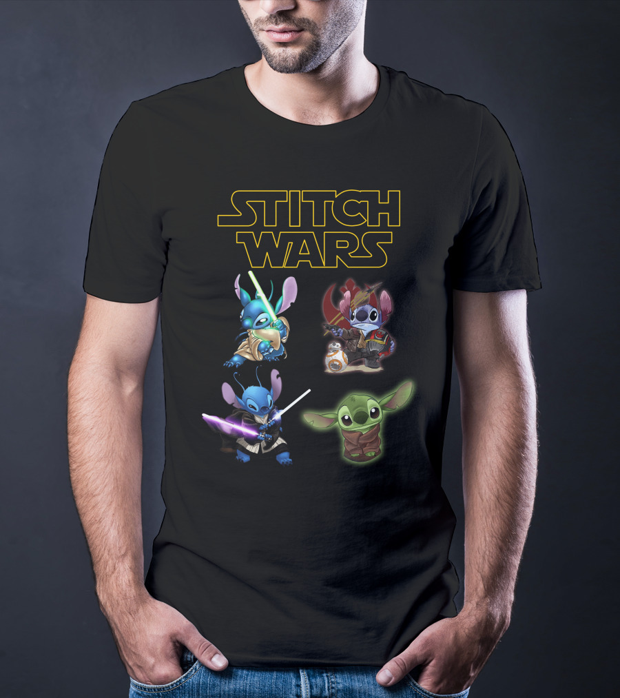 STITCH WARS Jedi Stitch And Baby Alien Crossover T-Shirt