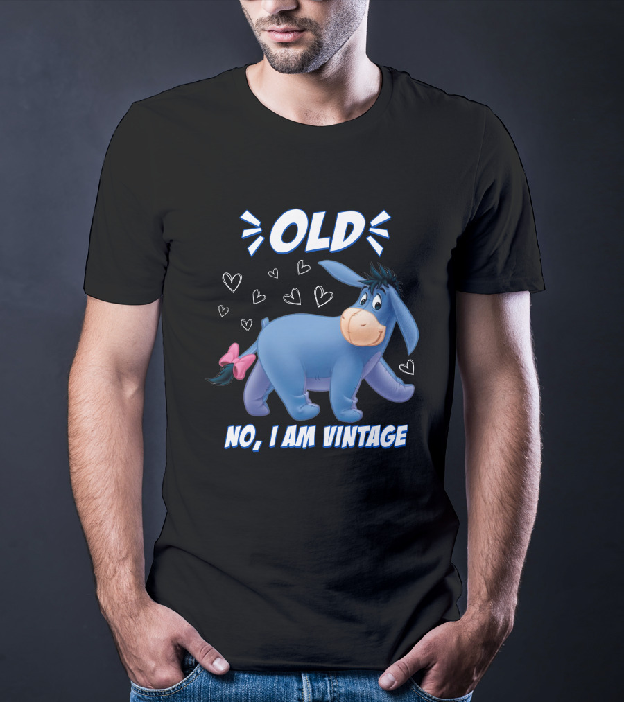 Eeyore Old No I Am Vintage Hearts T-Shirt