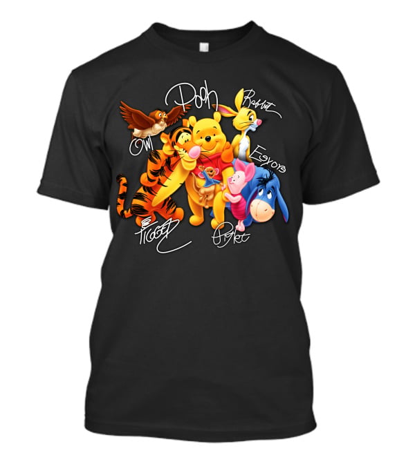 Pooh Tigger Piglet Eeyore Rabbit Owl Signature T-Shirt