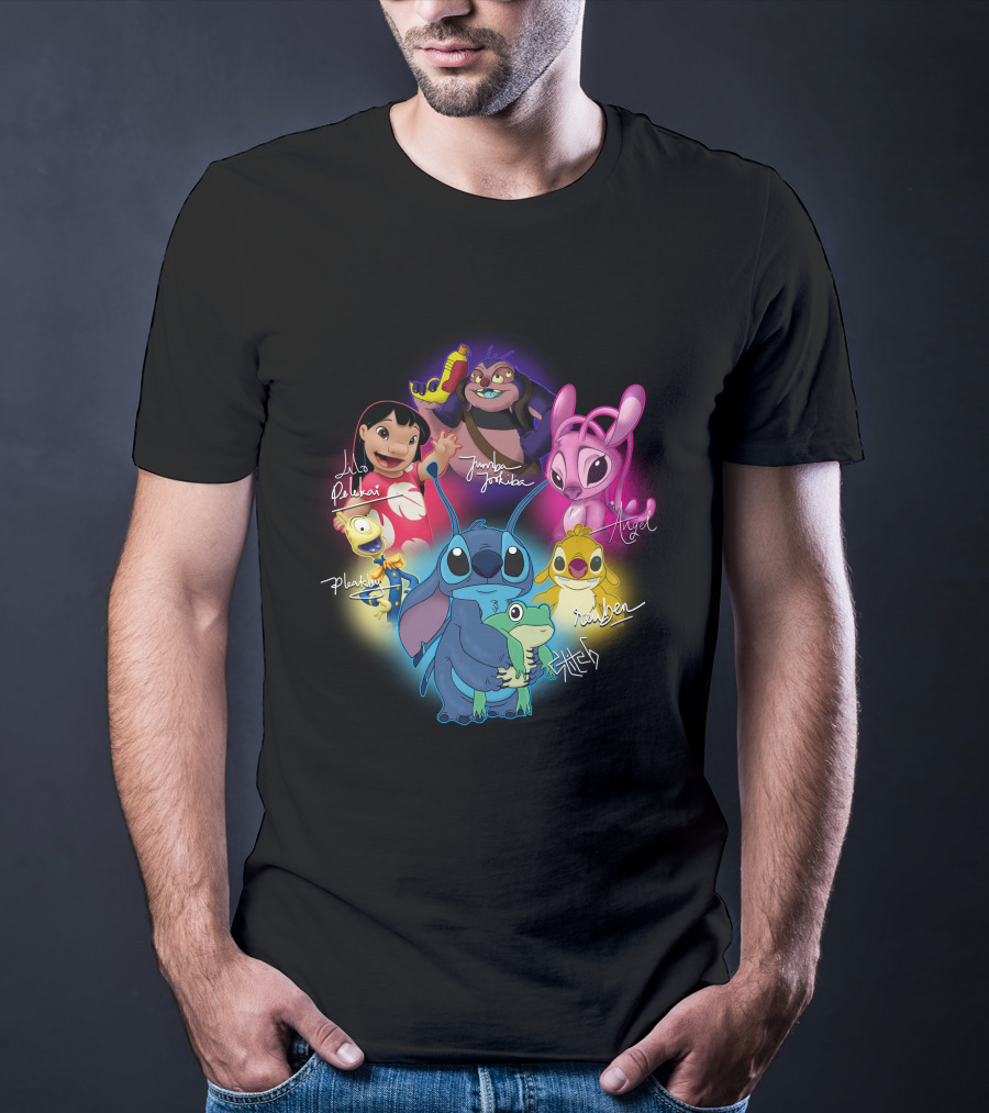 Lilo Pleakley Jumbo Jookiba Angel Scrump Stitch Reuben T-Shirt