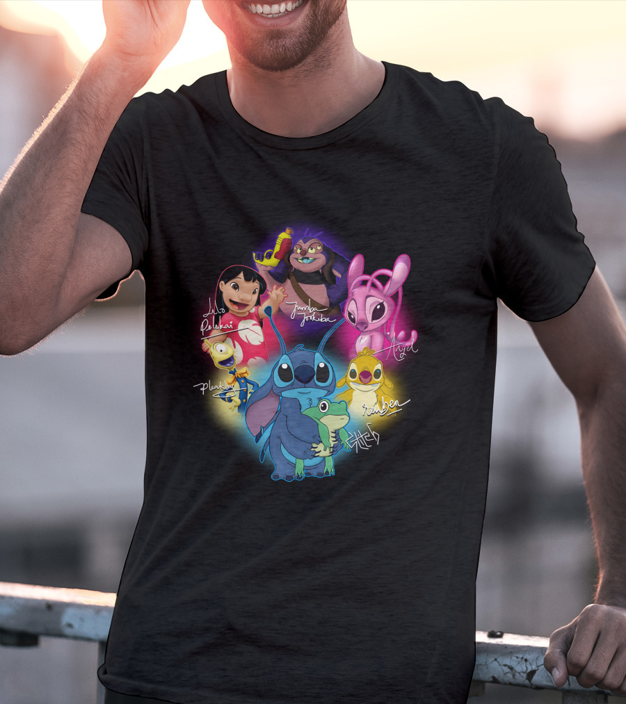 Lilo Pleakley Jumbo Jookiba Angel Scrump Stitch Reuben T-Shirt