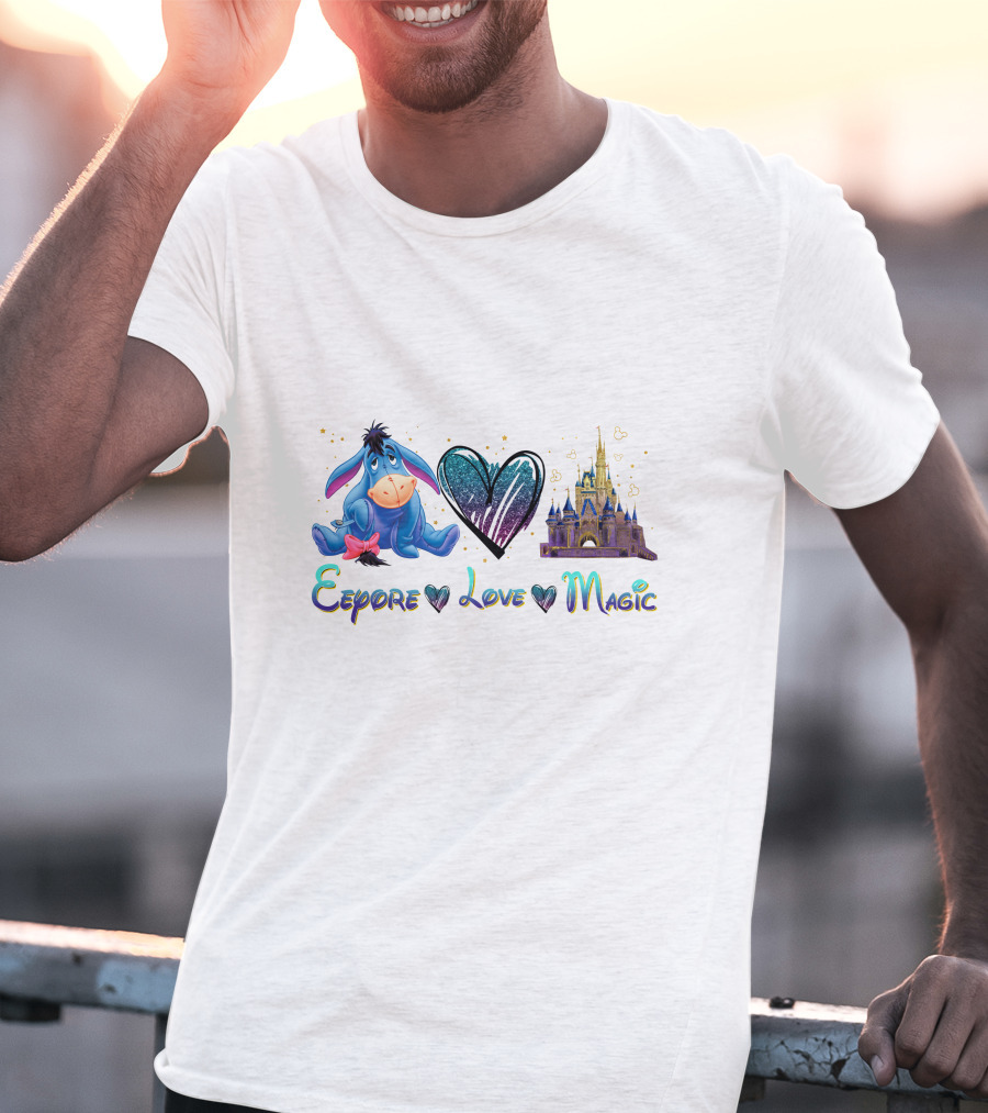 Eeyore Love Magic Heart And Castle T-Shirt