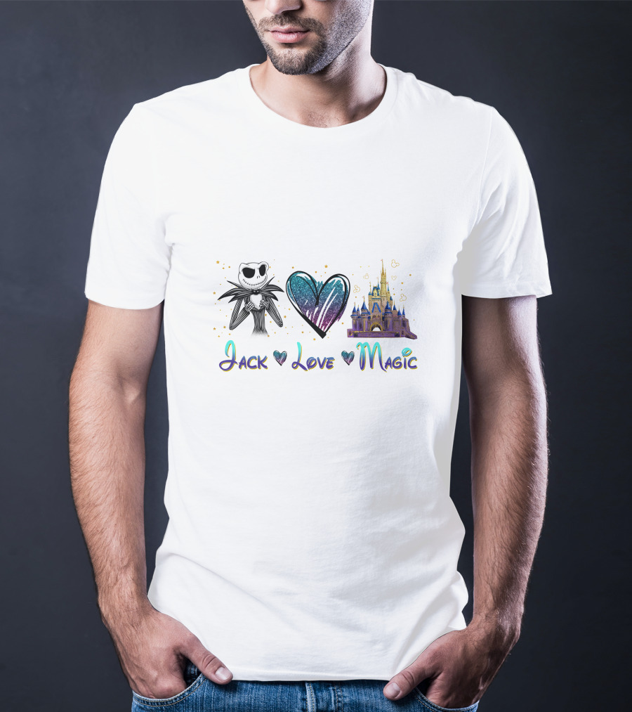 Jack Love Magic Castle And Skeleton Heart T-Shirt