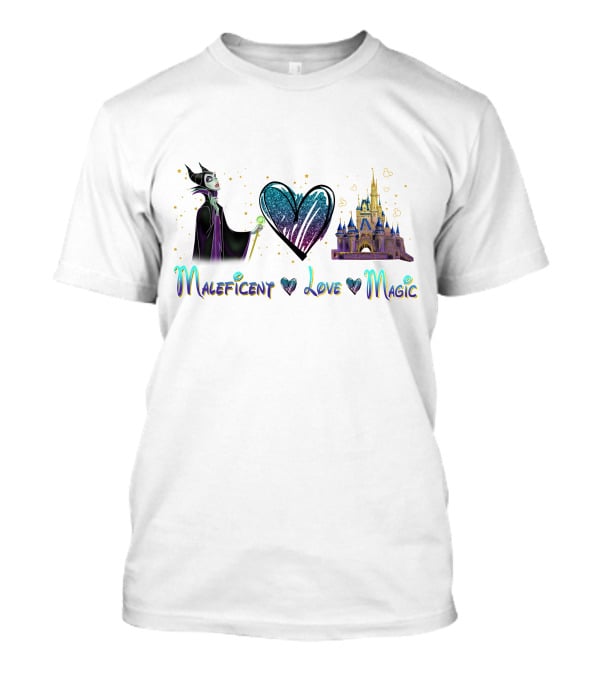 Maleficent Love Magic Heart Castle T-Shirt