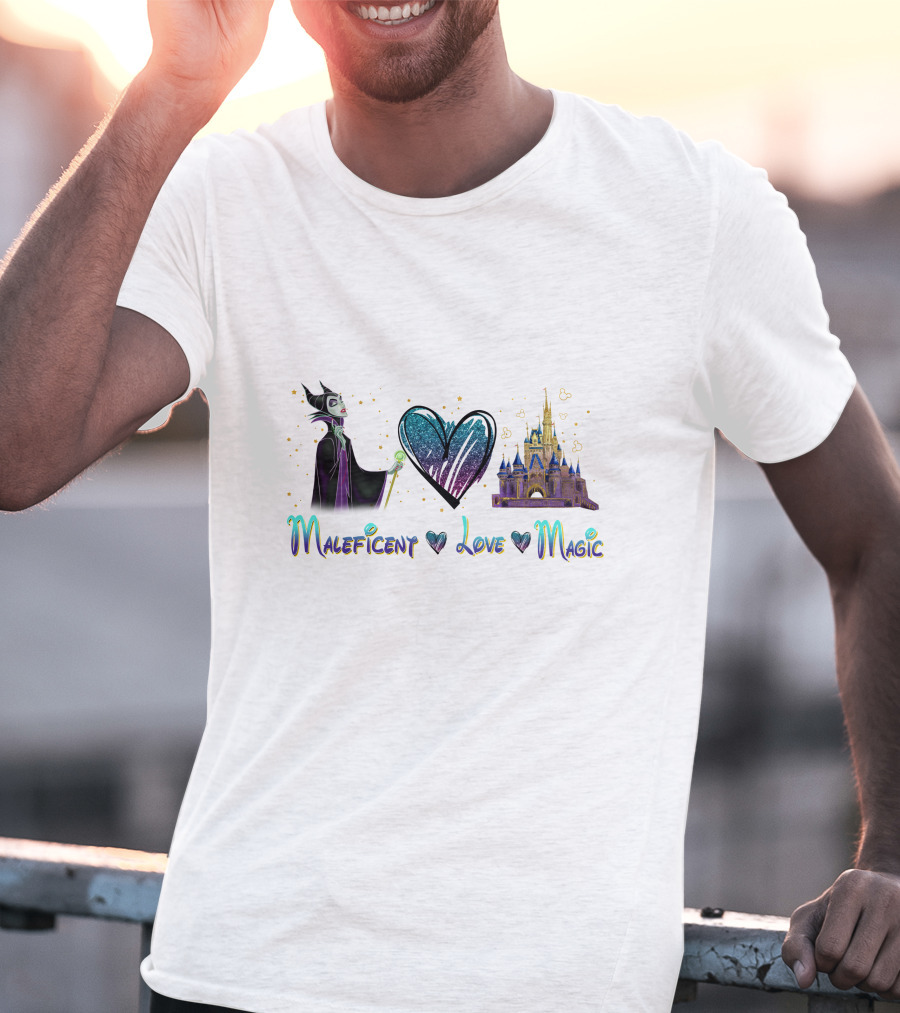 Maleficent Love Magic Heart Castle T-Shirt
