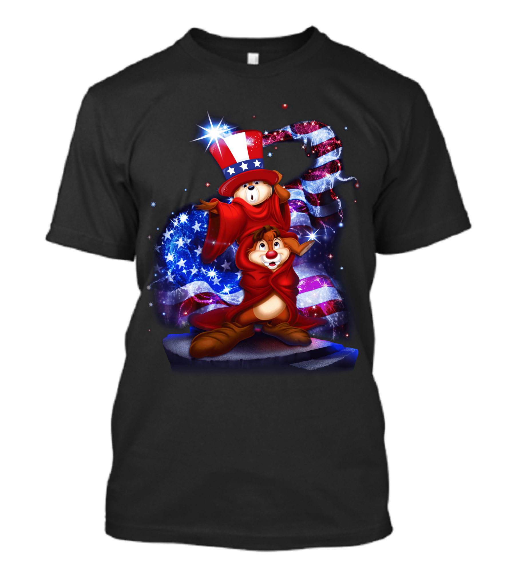 Chip N Dale Patriotic Stars And Stripes USA T-Shirt