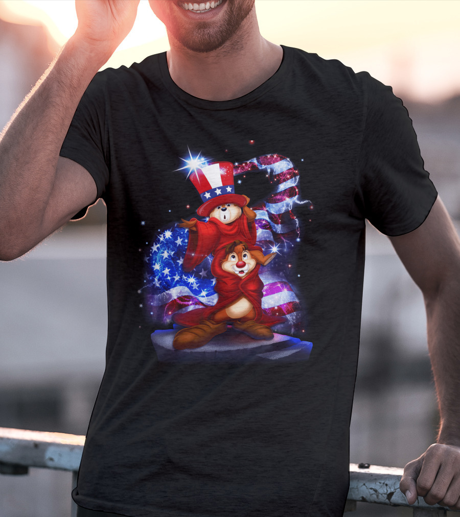 Chip N Dale Patriotic Stars And Stripes USA T-Shirt