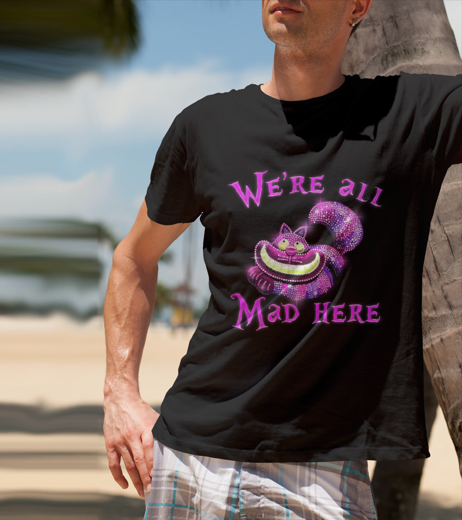 We're All Mad Here Cheshire Cat Crystal T-Shirt