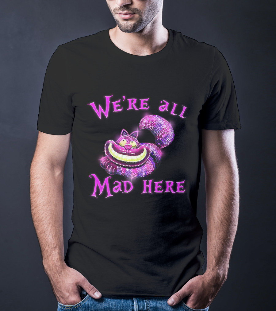 We're All Mad Here Cheshire Cat Crystal T-Shirt